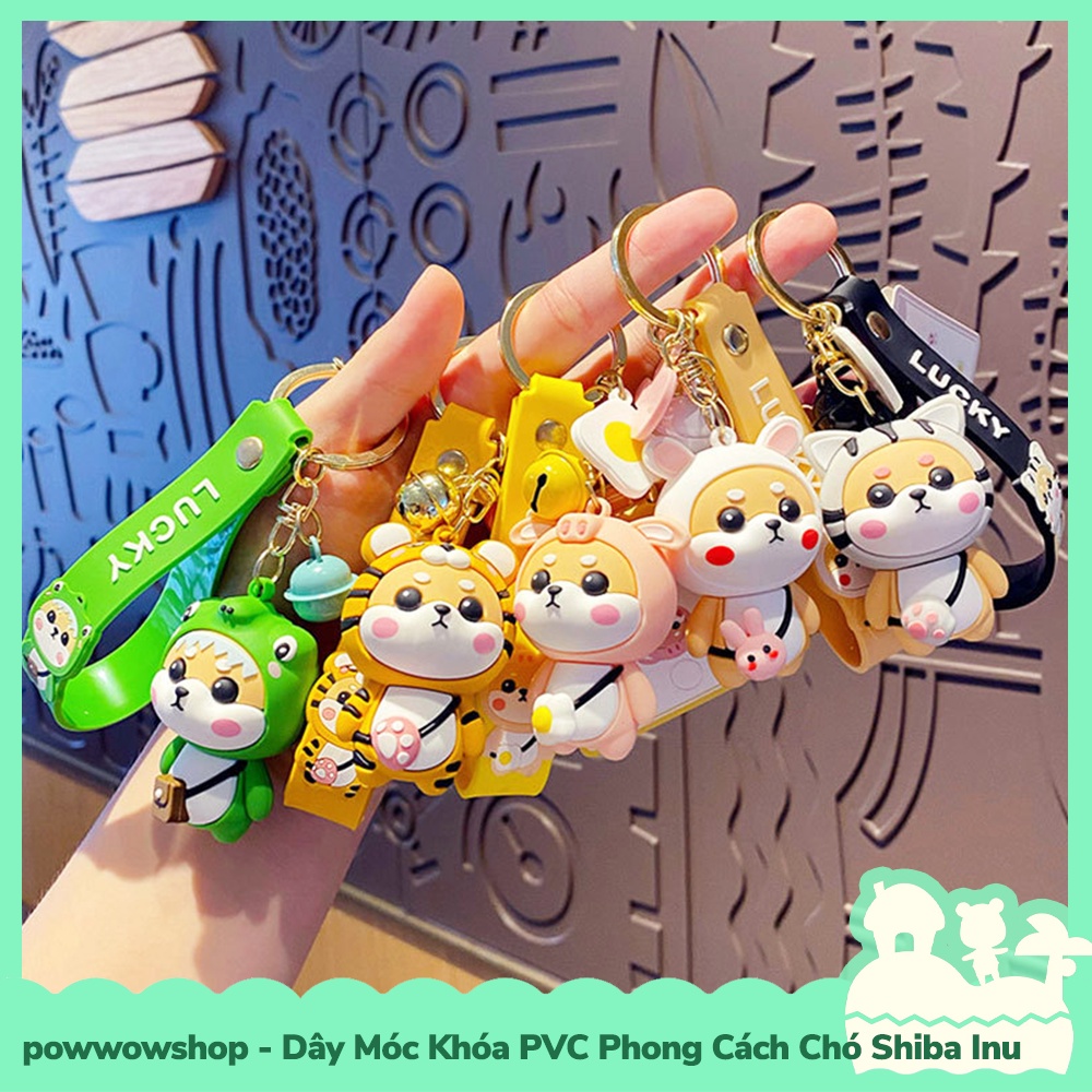 [Sẵn VN - Hỏa Tốc] Dây Móc Khóa Chuôg PVC Kiểu Dáng Chó Shiba Ino Cute Mang Túi