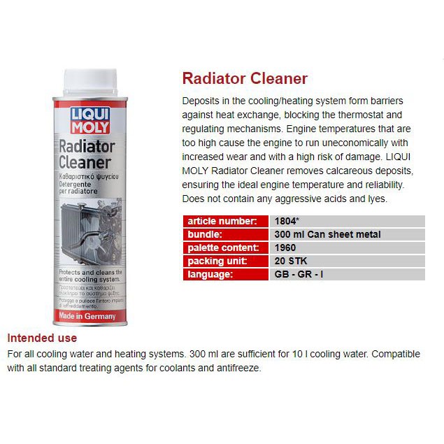 Súc két nước làm mát ô tô xe máy Liqui Moly Radiator Cleaner 300ml