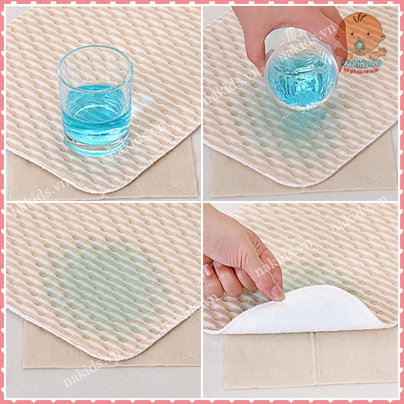 Miếng Lót Chống Thấm, Tấm Lót Thay Bỉm Tã Cho Bé Sơ Sinh ORGANIC - Kích Thước 25x35cm, 30x45cm