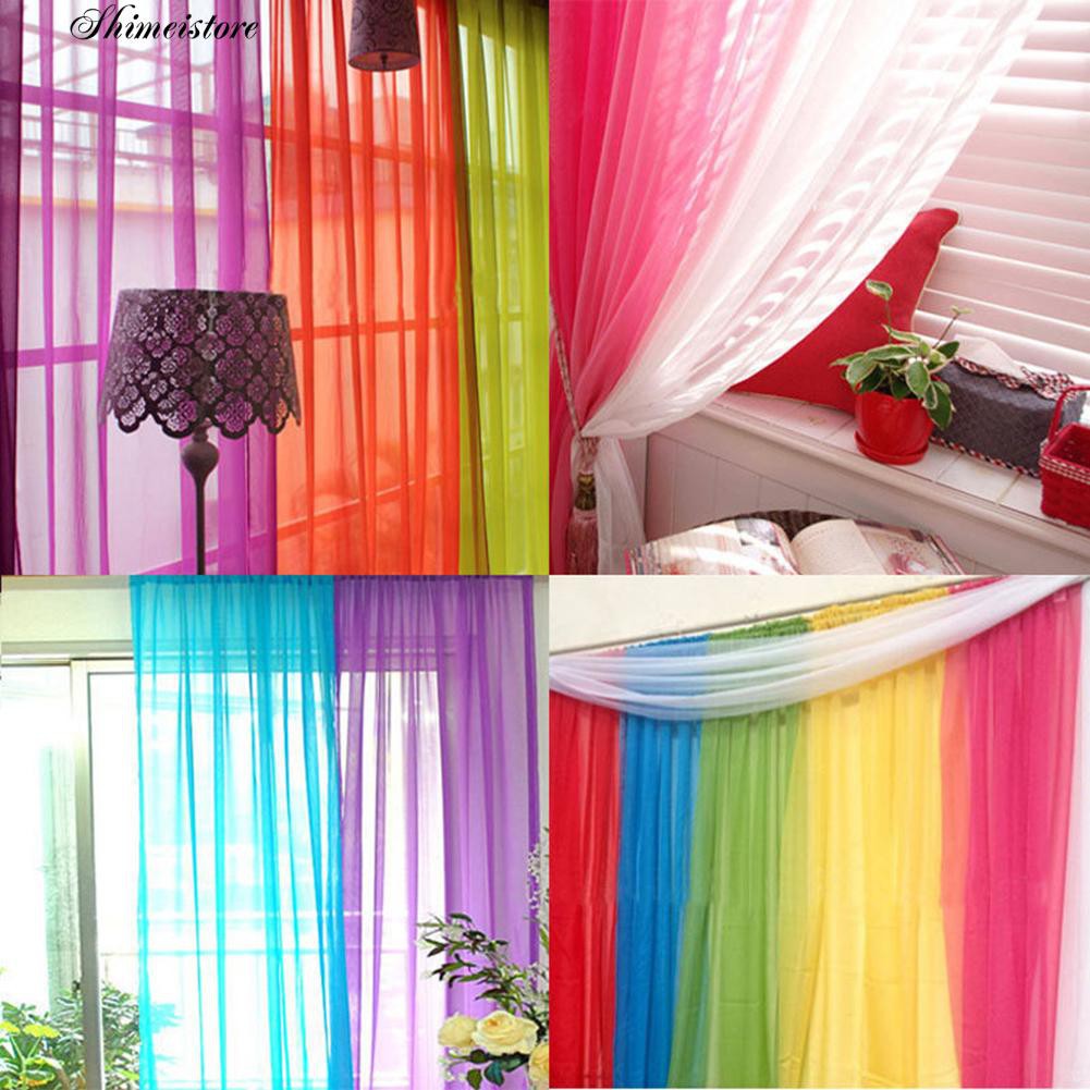 Rèm Cửa Vải Tuyn Màu Trơn Kích Thước 100x200cm