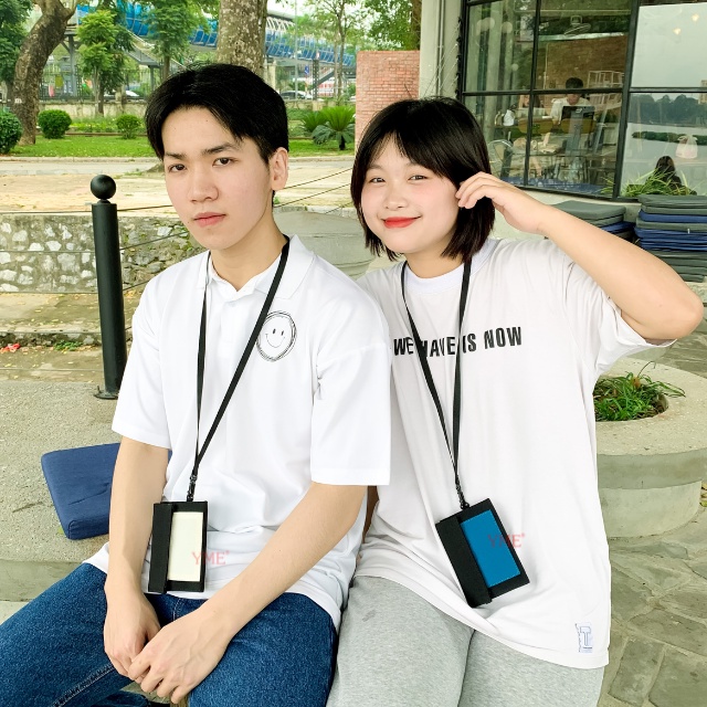 Ví gấp 3 có dây đeo cổ Nam Nữ YME chất vải polyester chống thấm thời trang cá tính YDC01