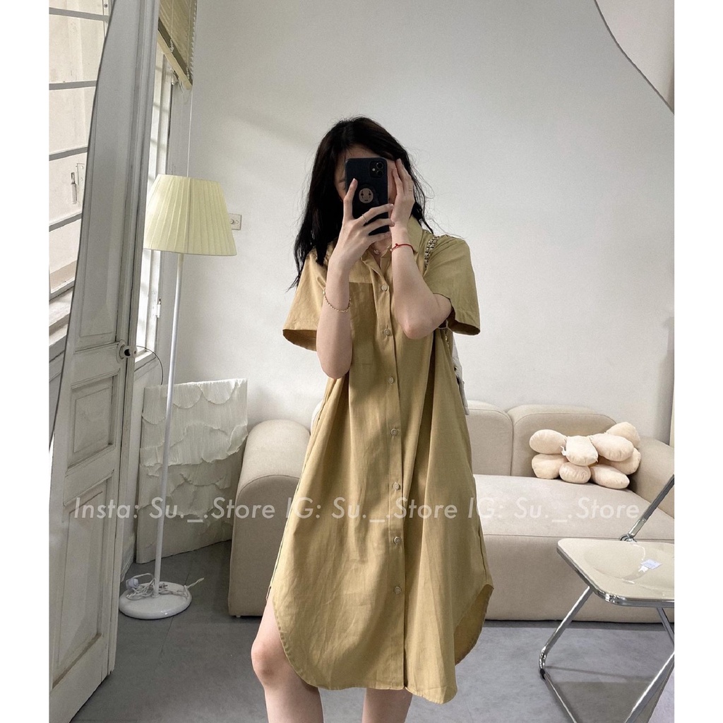 Váy sơ mi dáng dài túi ngực V628 SUSTORE | BigBuy360 - bigbuy360.vn