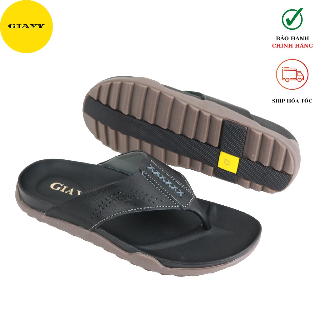 Dép kẹp nam, dép kẹp quai da đế doctor DU0179 - GIÀY GIAVY