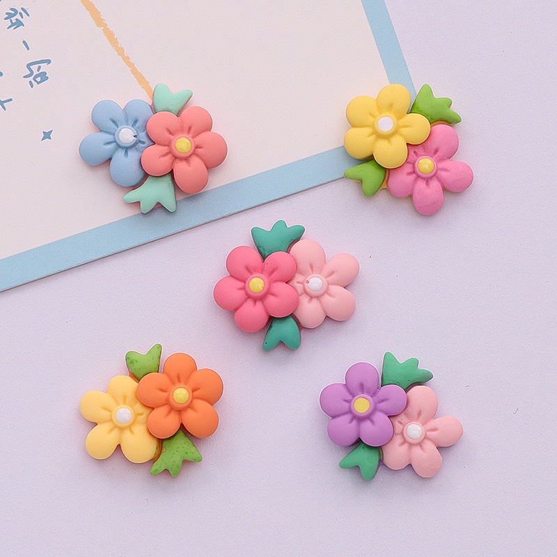 Charm (C506) slime/ Dụng Cụ Charm Trang Trí [Ko Keo &amp; Nút]  Hoa Trang Trí (2.1x2.3cm)