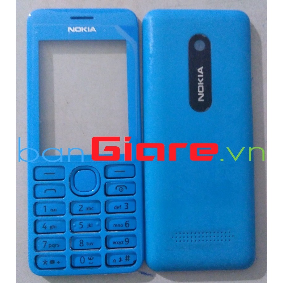 VỎ NOKIA 206 MÀU XANH