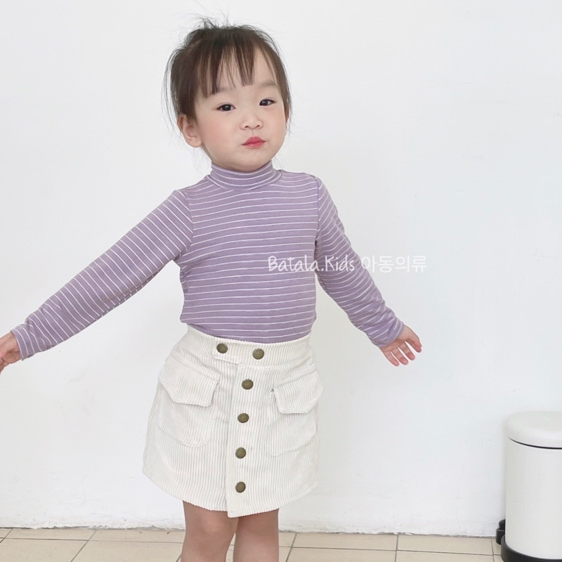 Chân váy nhung bé gái Batala kids, váy đi học đi chơi mềm mại thoải mái cho bé từ 10-25kg VAYNH01