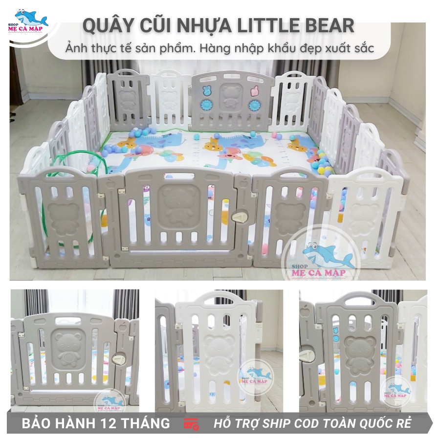 [Rẻ nhất + Tặng thảm] Bộ quây cũi nhựa Little Bear Tặng THẢM + BÓNG, bộ quây cũi nhựa cho bé an toàn