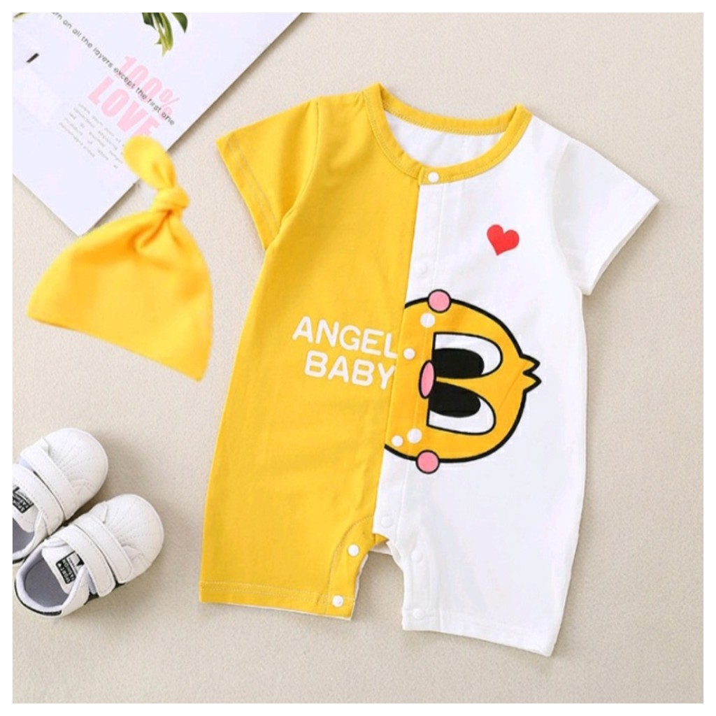 Body đùi cho bé Kèm Mũ đồ liền thân chất vải cotton mềm mịn bodysuit cho bé từ 0-12 tháng