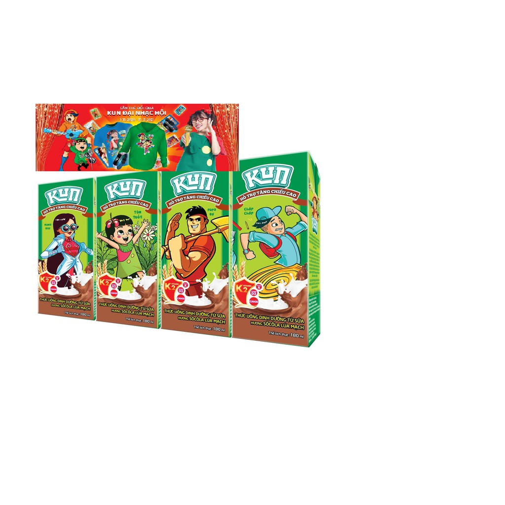 .Sữa KUN Sôcôla Lúa Mạch Thùng 48 Hộp x180ml
