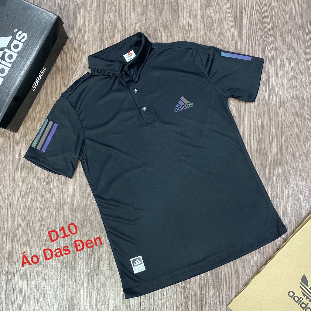 Áo DAS nam cổ bẻ chất thun lạnh, logo phản quang 7 màu cao cấp