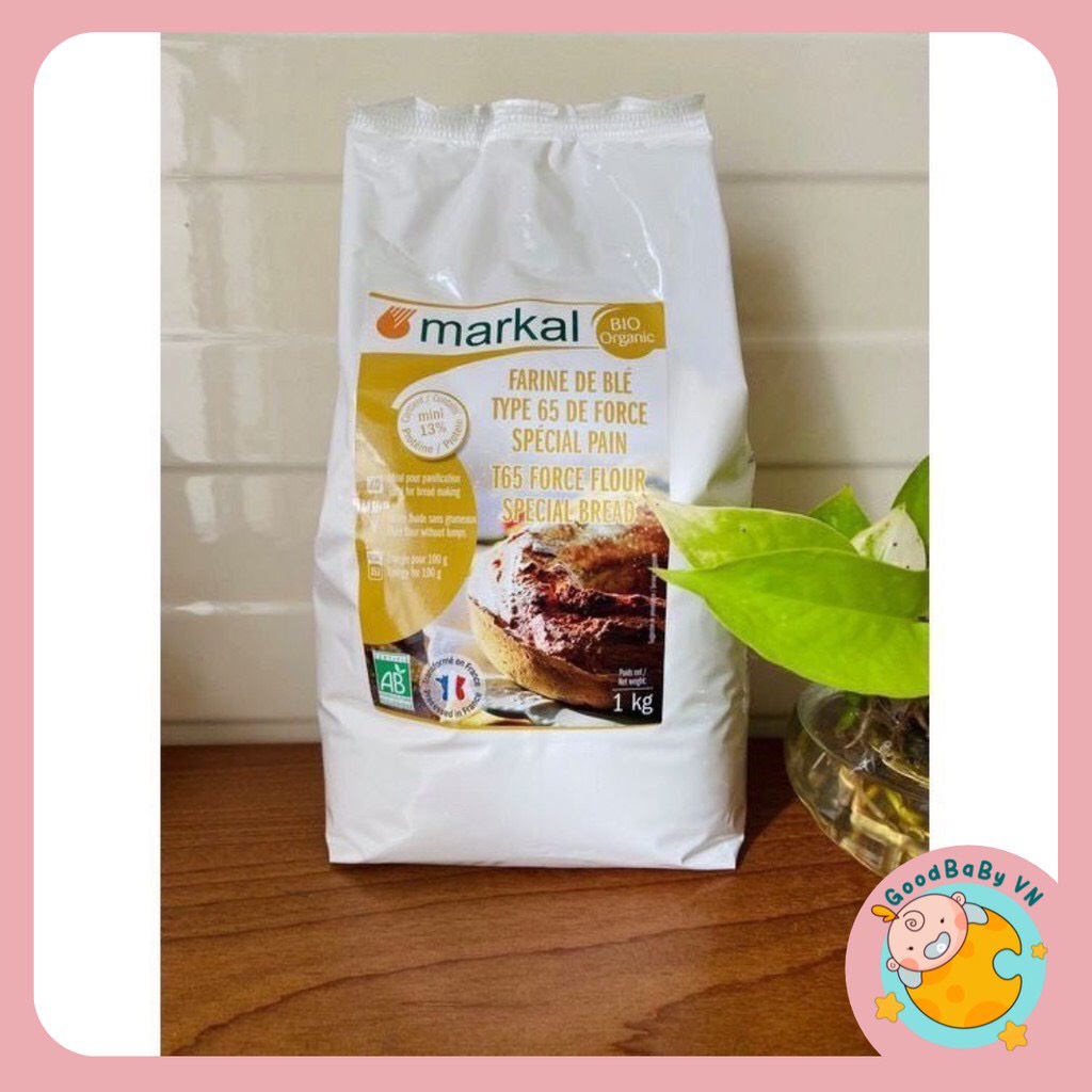 Bột mỳ hữu cơ T55 Markal 1kg làm bánh cho bé Goodbabyvn