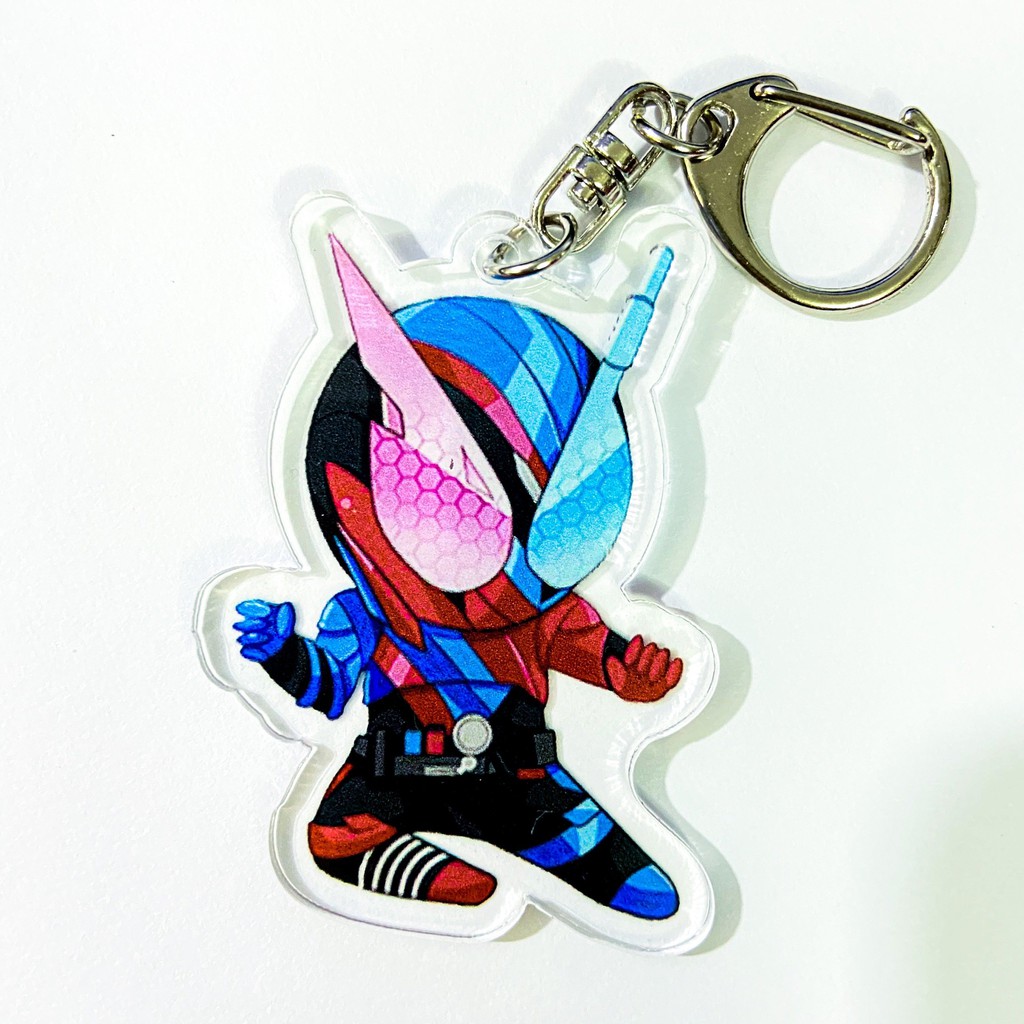 ( Mica trong acrylic ) Móc khóa KAMEN RIDER ver RIDER KICK Build Ex-Aid Zi-O Decade siêu nhân anime chibi