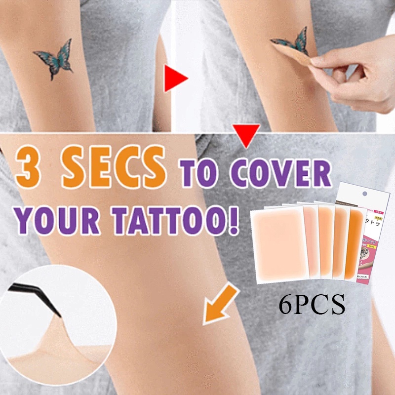 1 Cuộn 6 Miếng Dán Hình Xăm Che Khuyết Điểm Chống Nước Nhiều Màu Sắc Thời Trang