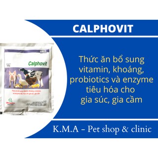CALPHOVIT (100G) - THỨC ĂN BỔ SUNG VITAMIN, KHOÁNG, VI KHUẨN HỮU ÍCH, MEN TIÊU HÓA CHO GIA SÚC, GIA CẦM