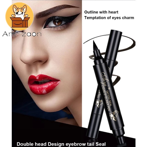 Bút Kẻ Mắt Dạng Lỏng Hai Đầu Chống Thấm Nước Lâu Trôi Nhanh Khô