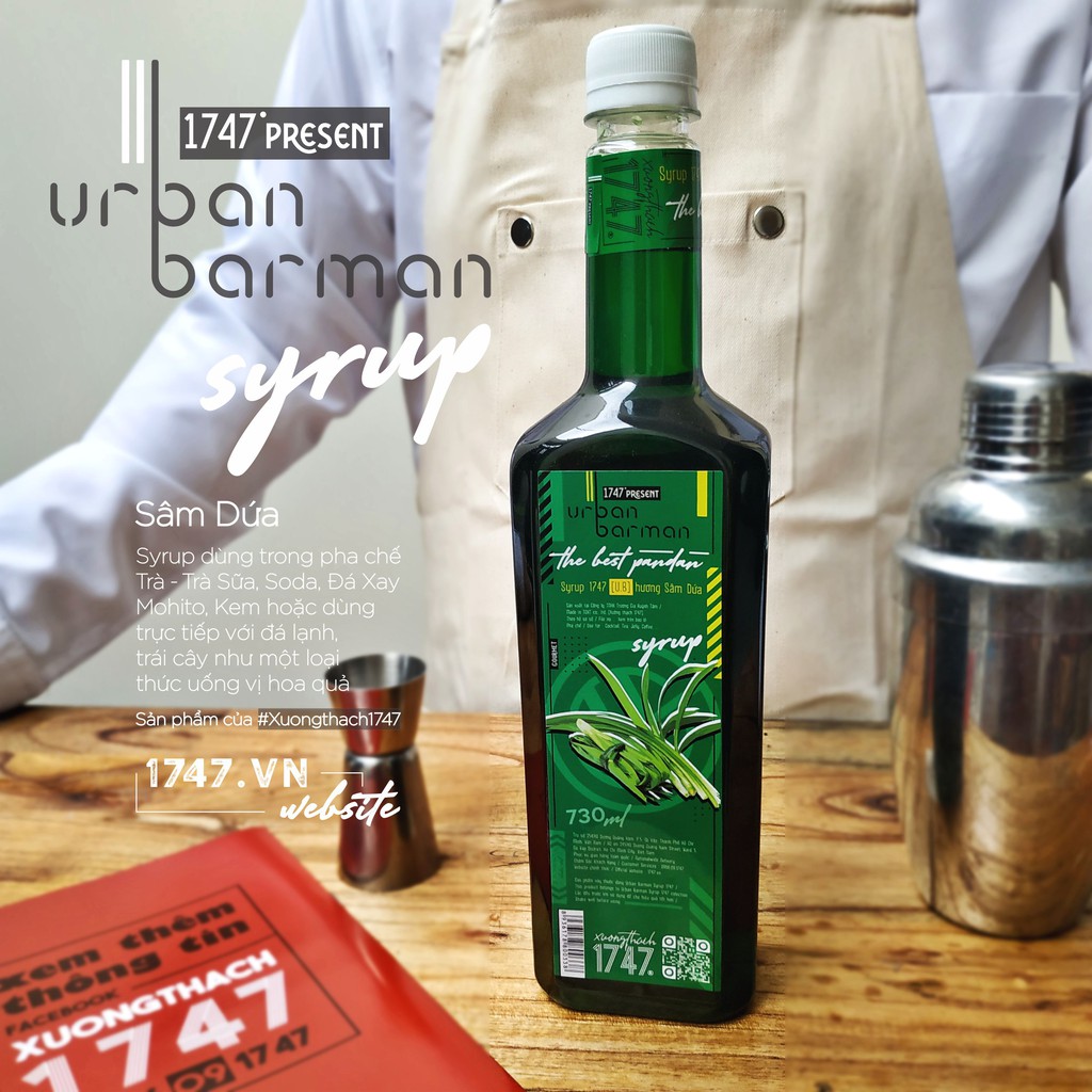 Urban Barman Syrup 1747 - Sâm Dứa - 730ml
