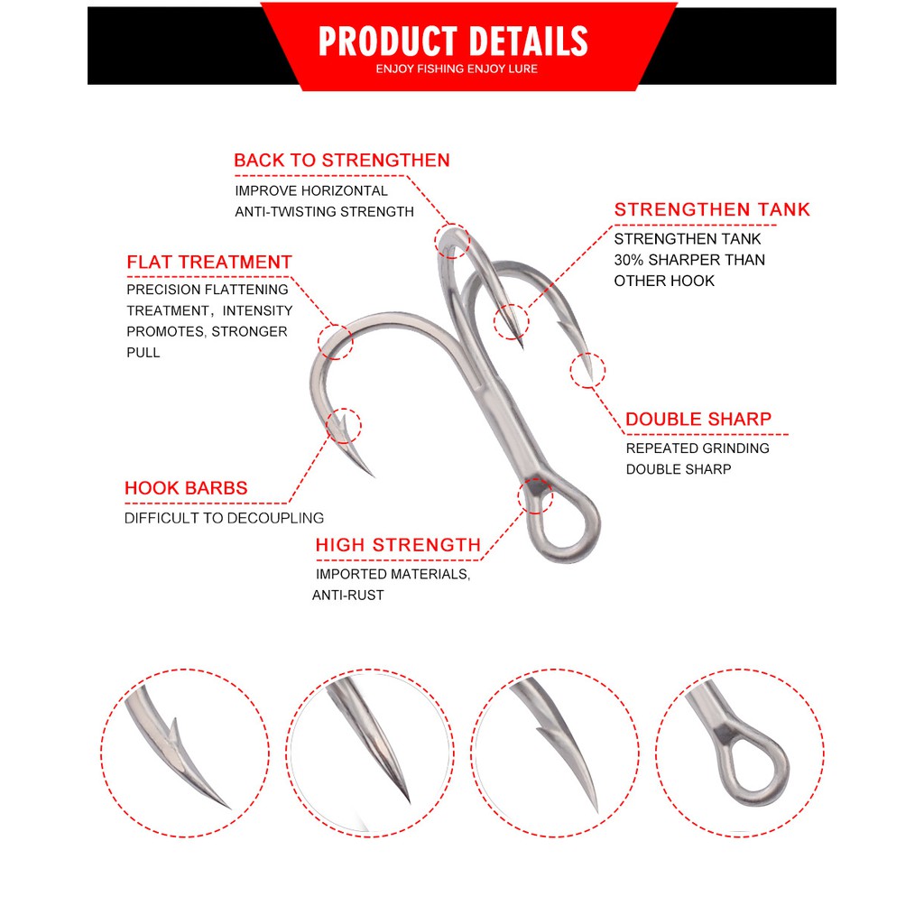 Bộ 20 Lưỡi Câu Cá Chuyên Dụng 2 # 4 # 6 # 8 # 10 # 3x