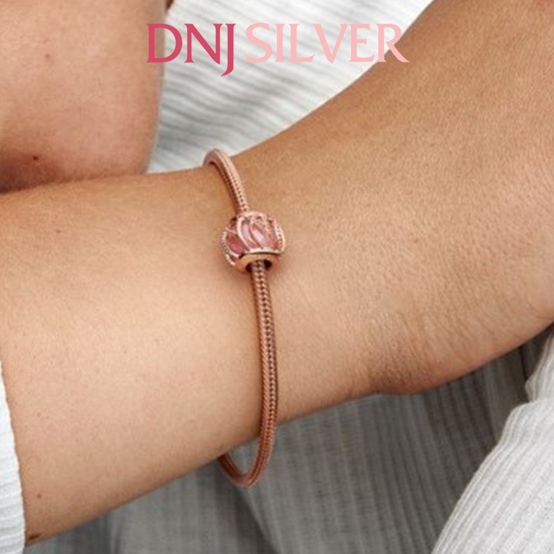 Charm bạc 925 cao cấp, hàng chuẩn bạc - Charm Pink Intertwining thích hợp để mix vòng tay charm - DN196