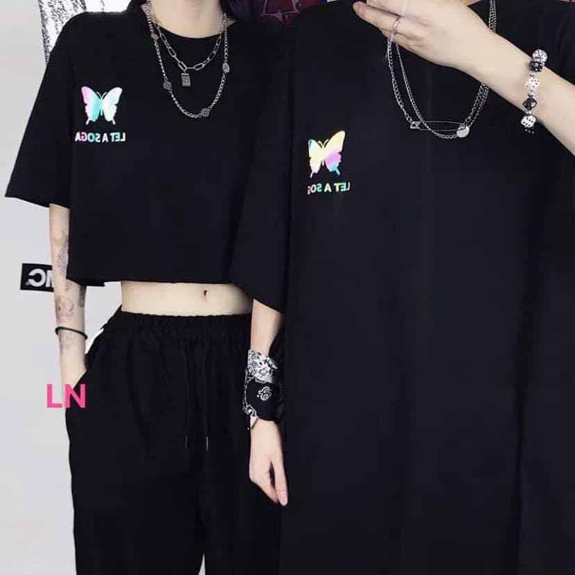 Áo đôi họa tiết bướm phản quang