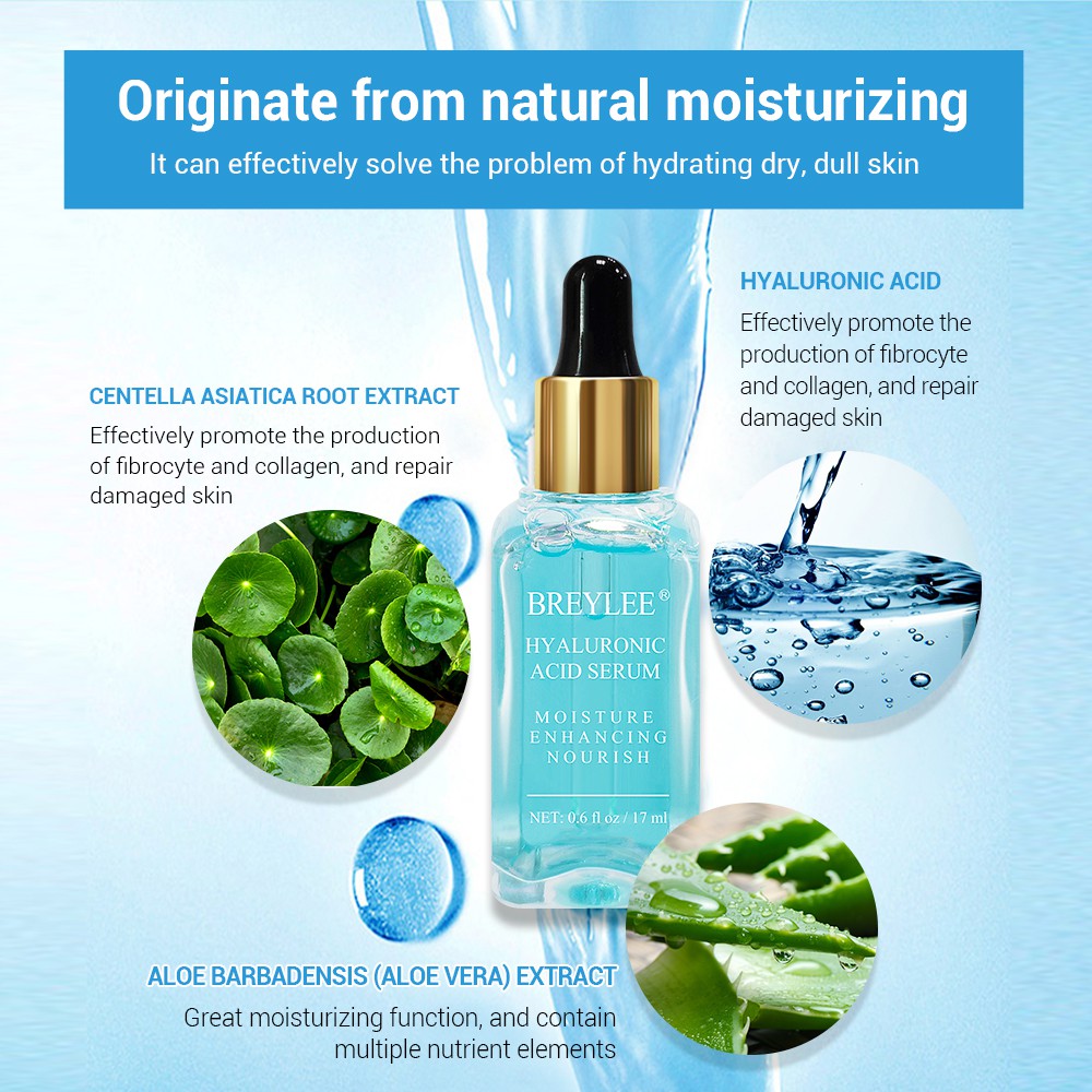 Serum Axit Hyaluronic Dưỡng Ẩm Sâu Chống Lão Hóa Chống Oxy Hóa Chăm Sóc Da Hiệu Breylee 17ml