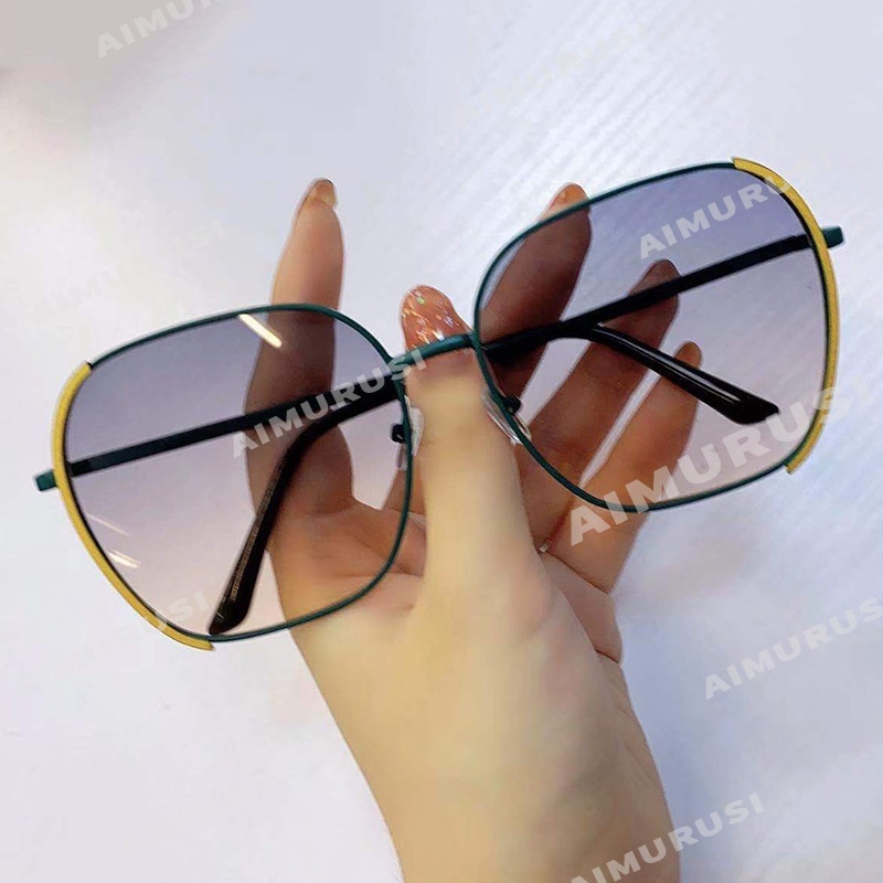 Kính mát gọng vuông oversize màu gradient thời trang Hàn Quốc cho nữ