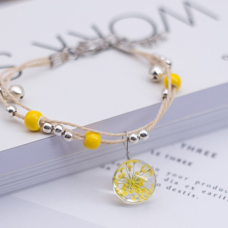 Vòng tay thủy tinh ép hoa tam sinh tam thế | BigBuy360 - bigbuy360.vn