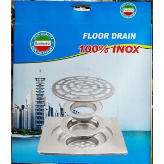 Phễu Thoát Sàn Chống Mùi Hôi Và Côn Trùng 100% Inox phi 90 _ 20 x 20 cm