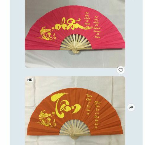 (Size To) Quạt Lụa Thư Pháp Truyền Thống