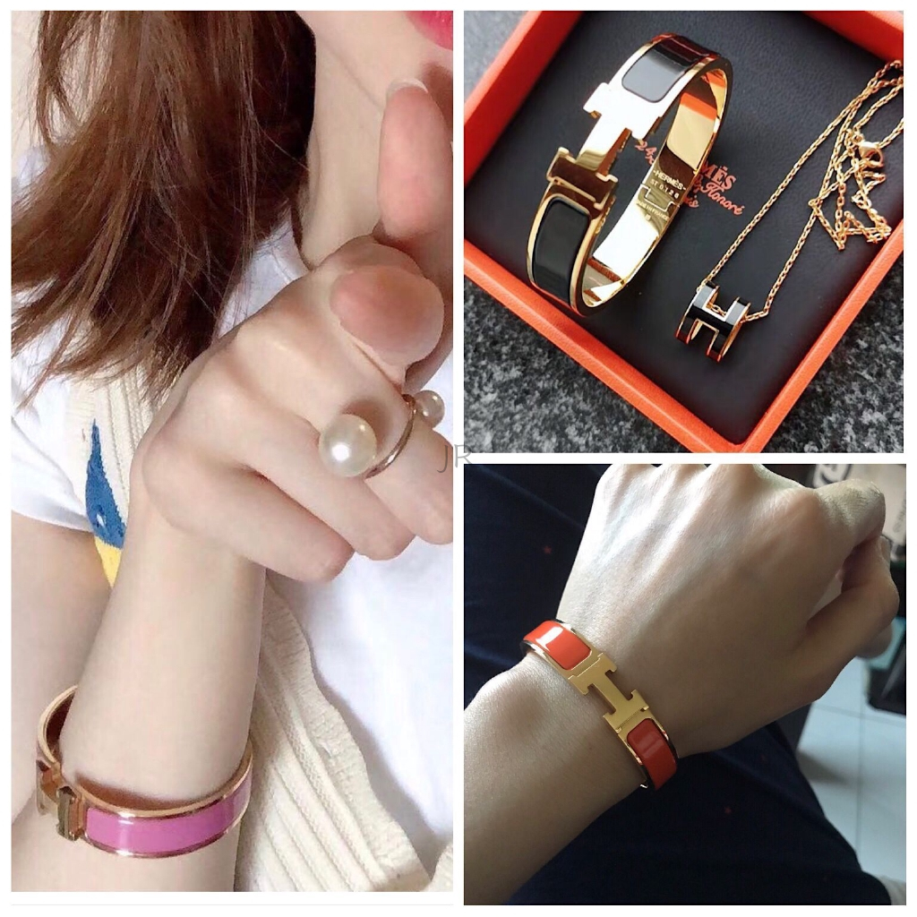 Vòng tay thiết kế khóa hình chữ H sành điệu