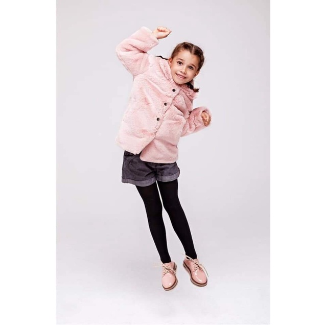 [2-10y] Áo khoác lông mùa đông dày dặn màu hồng F&amp;F cho bé gái xuất dư xịn