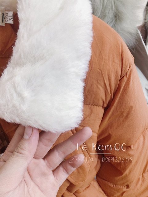 Áo Phao Rút Eo Cổ Lông Tay Lông Hàng Quảng Châu