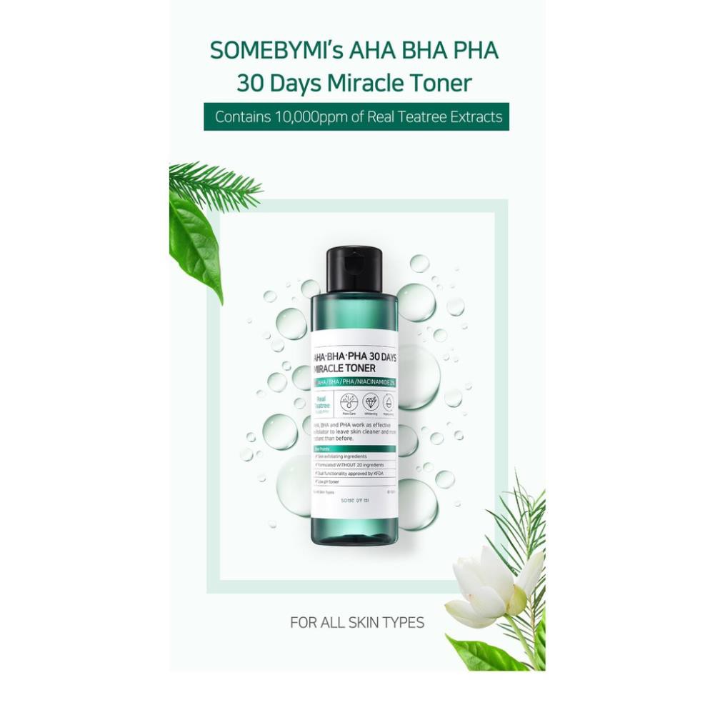 Hàng Hàn- Nước Hoa Hồng Toner Some By Mi AHA-BHA-PHA 30 Days Miracle Toner 150ml