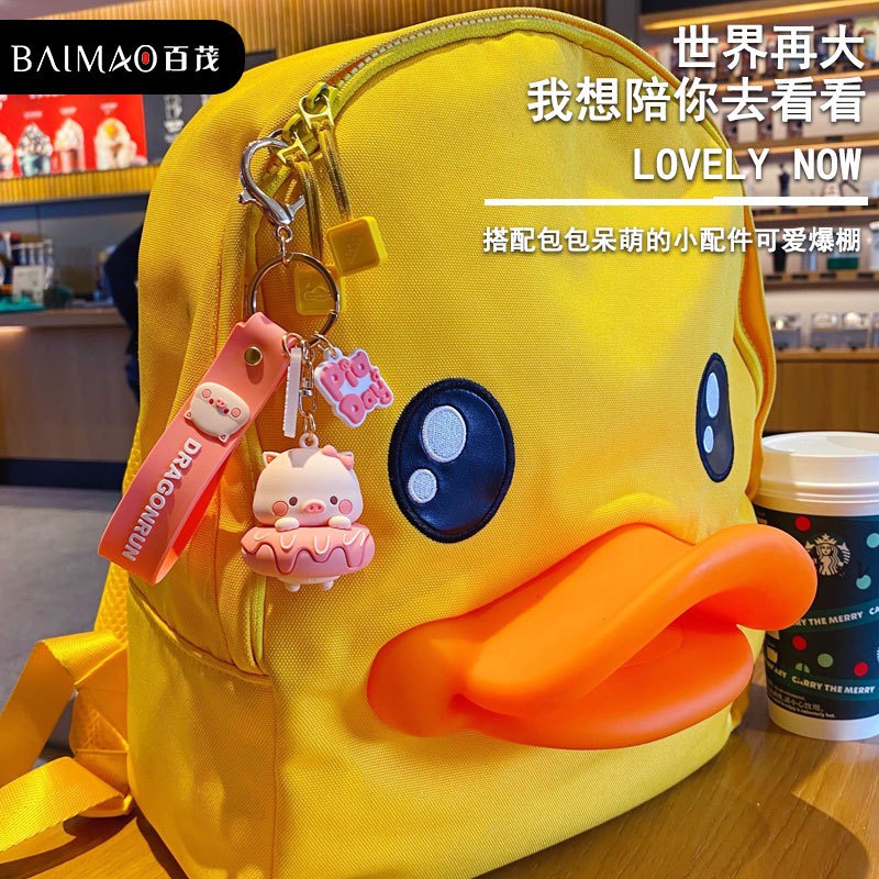 Móc khoá Heo Cá Tính kèm dây, phụ kiện balo, túi xách xinh xắn
