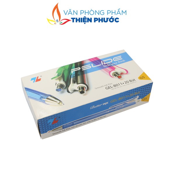 Bút bi Gel Thiên Long xanh B011, đầu bút 0.5mm thiết kế sang trọng THIỆN PHƯỚC