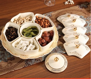 Bộ khay mứt tết men sứ cao cấp