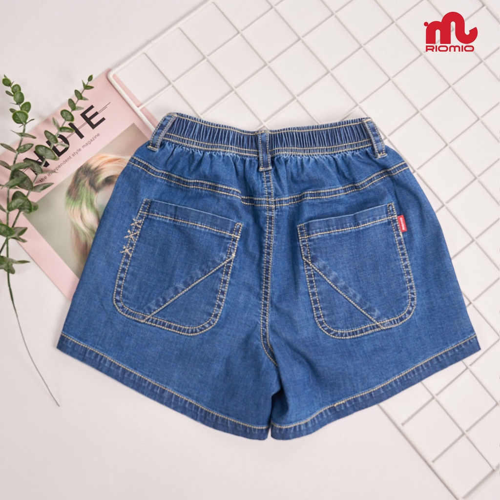 Quần bé gái short jean RIOMIO sooc bò cho trẻ em 100% cotton USA co giãn nhẹ thoáng mát thời trang - RO206