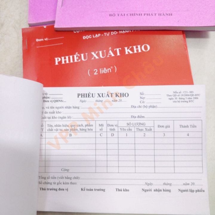 Phiếu Thu / Chi/ Phiếu Nhập/Xuất Kho Khổ A5 2 Liên 3 Liên 100 tờ