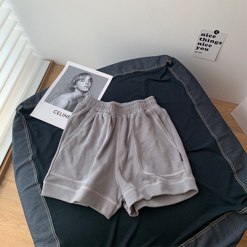 Quần Short Chỉ Viền Nữ - Quần Đùi Mặc Nhà Dáng Rộng Chỉ Nổi Ulzzang Siêu Hot | BigBuy360 - bigbuy360.vn