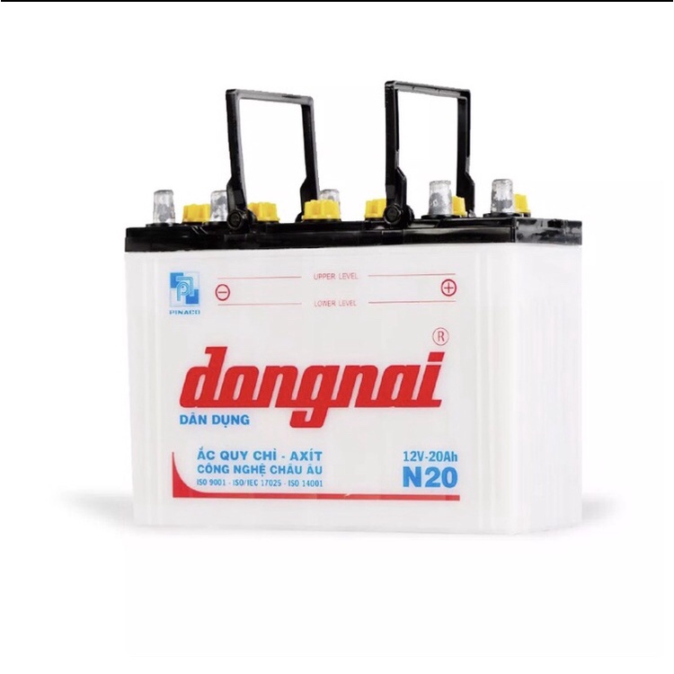 Bình ắc quy 12v dân dụng đồng nai 12V-20ah tặng acid châm bình.