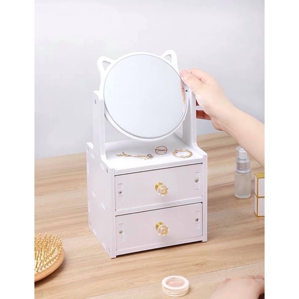 kệ Mỹ phẩm kèm gương tài mèo