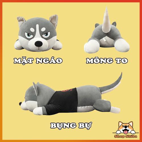 [Mã LIFE0503TOYS1 giảm 10% đơn 150k] Gấu Bông Chó Husky 1M3 Béo Bự - Chất Nhung Mềm Mịn Co Giãn 4 Chiều