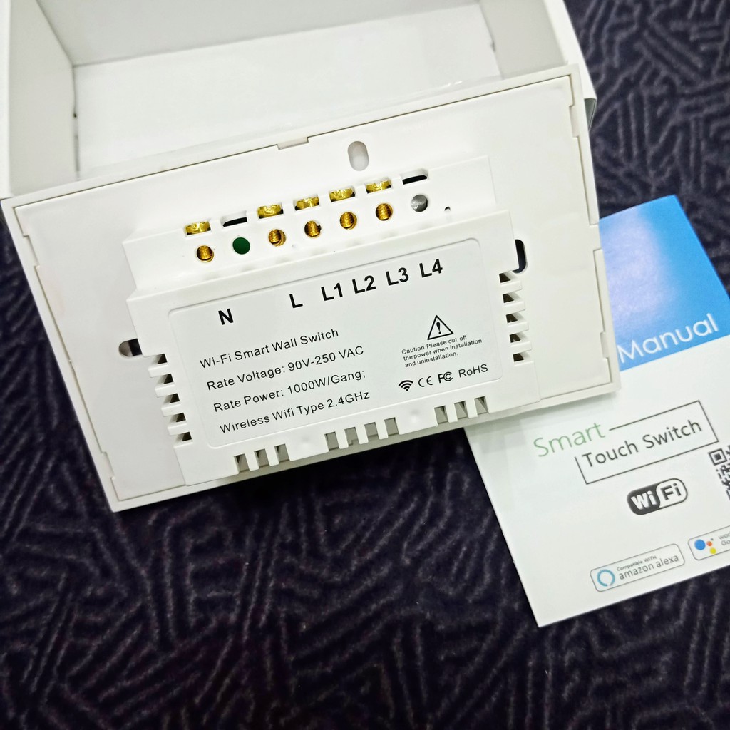 Công Tắc Cảm Ứng 3 Nút Cao Cấp điều khiển từ xa qua Wifi + RF 433Mhz dùng app Tuya