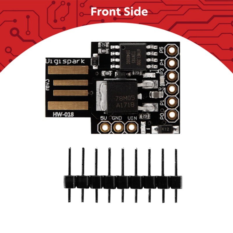Bộ 5 Bảng Mạch Phát Triển ATTiny85 Digispark I2C LED Rev.3 Kickstarter 5V IIC SPI 6 I / O Pins Cho Arduino