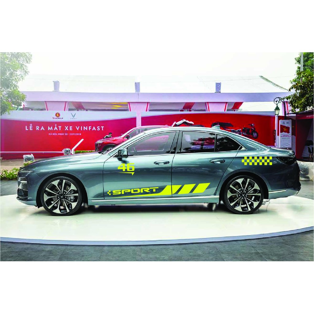 Tem xe Vinfast Lux A dán 2 bên sườn - Tem xe ô tô giá rẻ hà nội