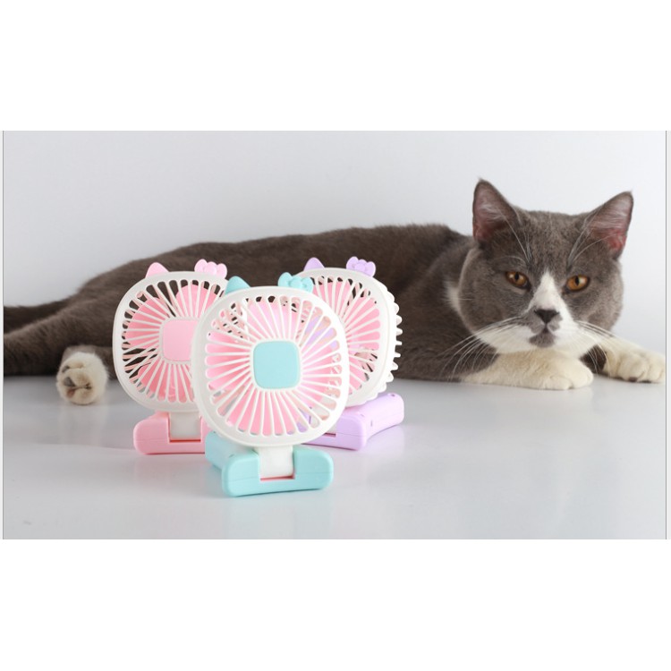 QUẠT CẦM TAY USB MINI FAN GẤP GON ĐỂ BÀN SIÊU CUTE