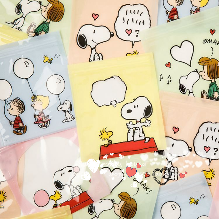 Túi zip đựng kẹo in hoạt hình snoopy dễ thương