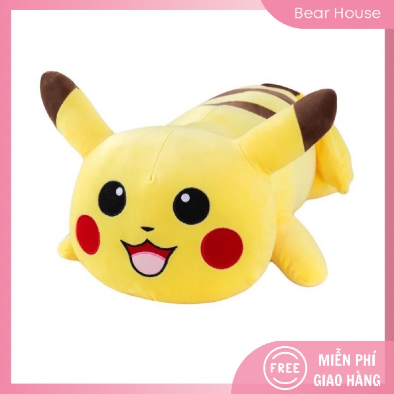 SỈ GIÁ XƯỞNG, GẤU BÔNG PIKACHU NẰM MỀM MỊN SIZE 45CM