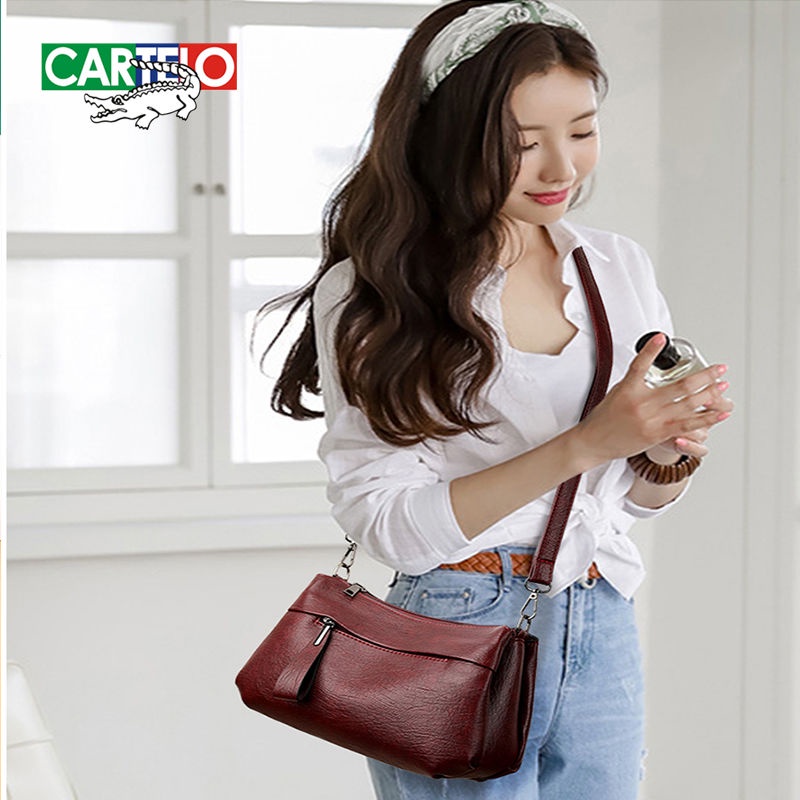 Hàng Mới Về Mới Túi Đeo Chéo Vai Da Mềm Mini Đơn Giản Hợp Thời Trang Dễ Phối Đồ Cho Phụ Nữ Trung Niên