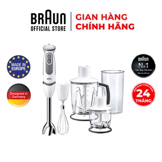 Máy xay cầm tay Braun MQ5245 Sản xuất 100% tại Châu Âu, chống văng độc quyền, xay nhanh,xay được đá, xay thức ăn dặm