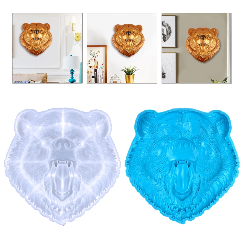 Khuôn Silicone Làm Mặt Dây Chuyền Hình Đầu Gấu 3D DIY